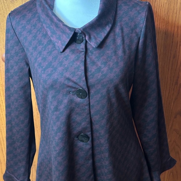 Andria Lieu Collection Ruffled Sleeve Jacket Red And Black Buttons Size Medium - Picture 5 of 15